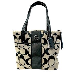 Coach Black and Tan Tote Bag
